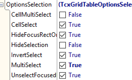 对delphi Tcxgrid控件的使用总结